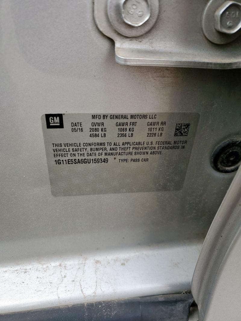1G11E5SA6GU159349 - 2016 CHEVROLET MALIBU LIM LTZ 银色 照片 12