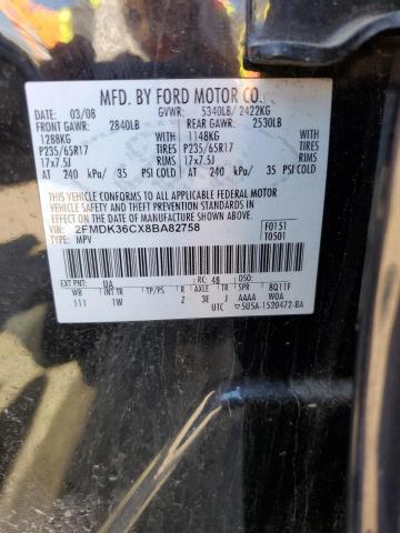 2FMDK36CX8BA82758 - 2008 FORD EDGE SE BLACK photo 13