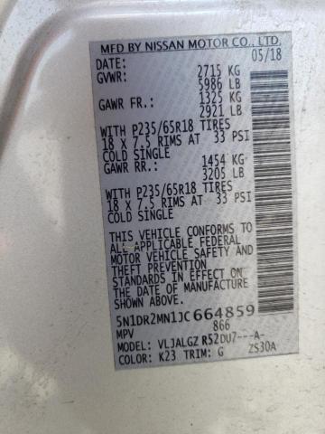 5N1DR2MN1JC664859 - 2018 NISSAN PATHFINDER S SILVER photo 14