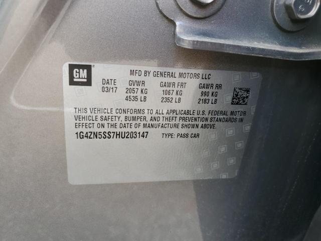 1G4ZN5SS7HU203147 - 2017 BUICK LACROSSE PREFERRED SILVER photo 12