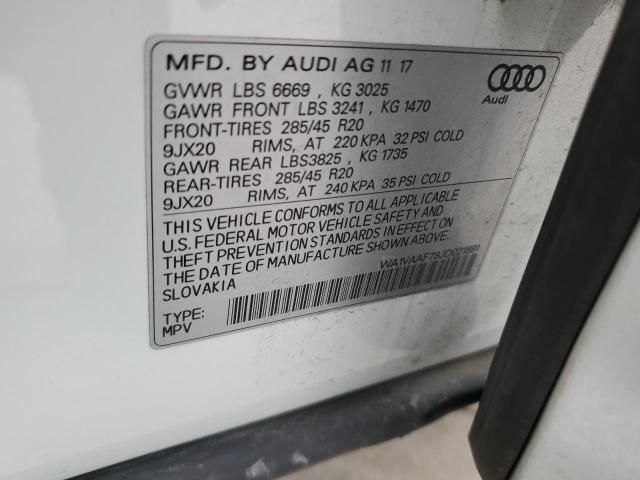 WA1VAAF78JD021891 - 2018 AUDI Q7 PRESTIGE 白色 照片 13