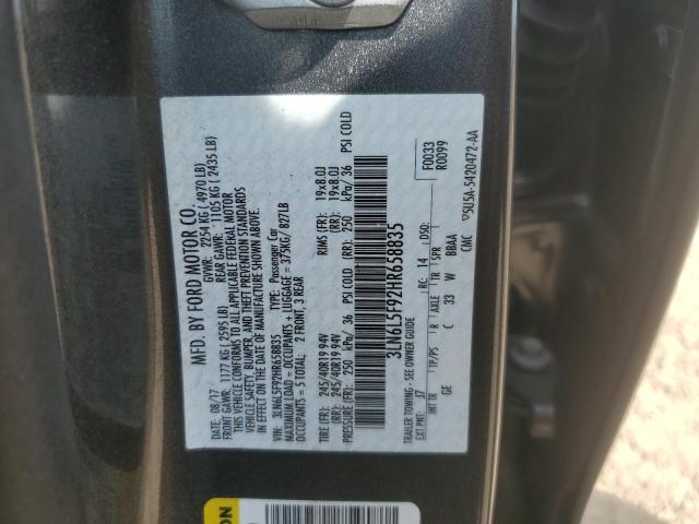 3LN6L5F92HR658835 - 2017 LINCOLN MKZ RESERVE 灰色 照片 12