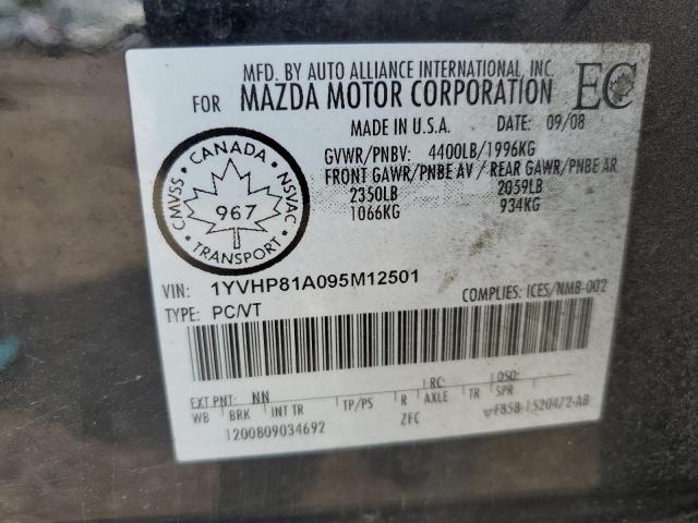 1YVHP81A095M12501 - 2009 MAZDA 6 I BLACK photo 12