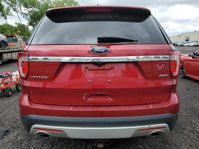 1FM5K8F85HGD83444 - 2017 FORD EXPLORER LIMITED RED photo 6