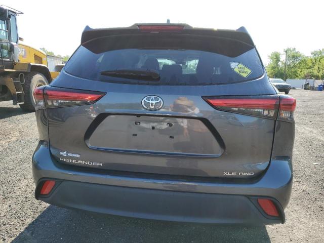 5TDGZRBH4MS078778 - 2021 TOYOTA HIGHLANDER XLE GRAY photo 6