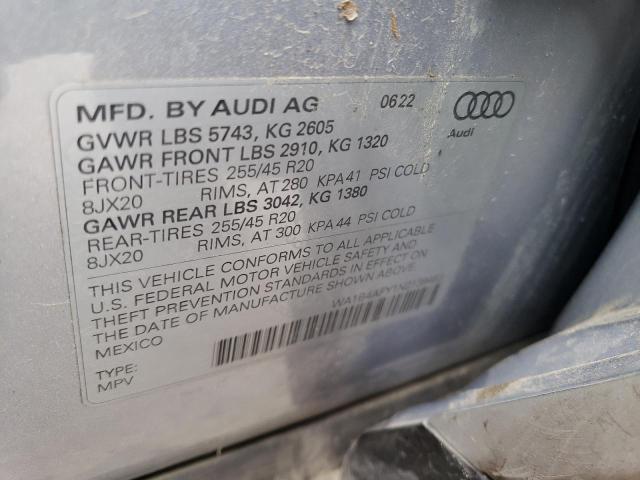 WA1B4AFY1N2139463 - 2022 AUDI SQ5 PREMIUM PLUS SILVER photo 13