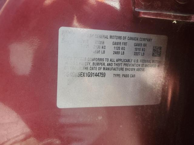 2G4GK5EX1G9144759 - 2016 BUICK REGAL 红色 照片 12