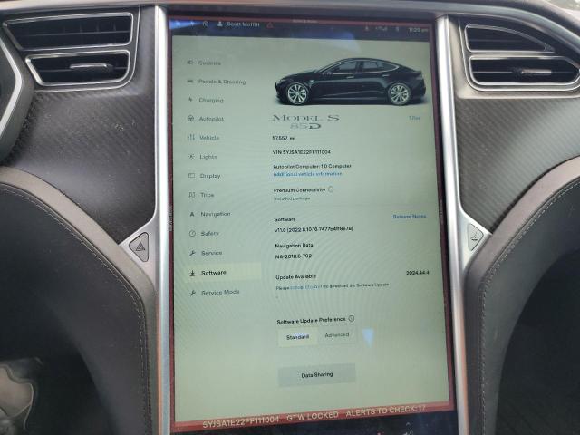 5YJSA1E22FF111004 - 2015 TESLA MODEL S BLACK photo 9