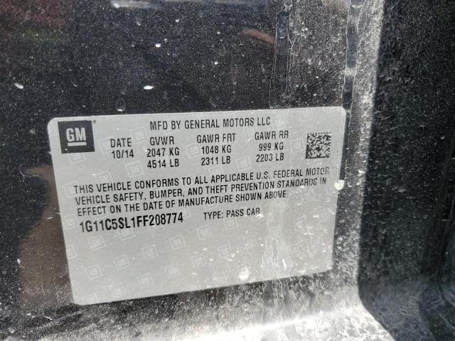 1G11C5SL1FF208774 - 2015 CHEVROLET MALIBU 1LT BLACK photo 12