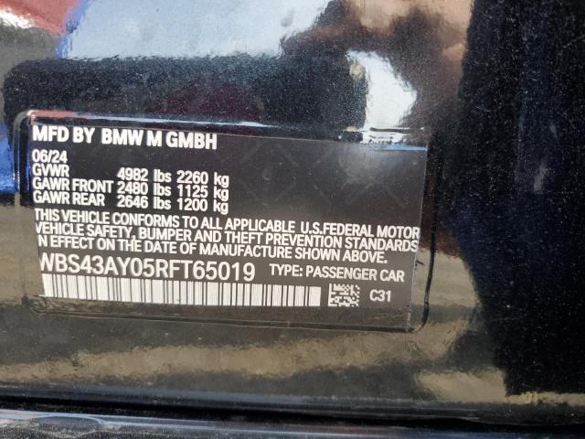 WBS43AY05RFT65019 - 2024 BMW M3 COMPETITION BLACK photo 12