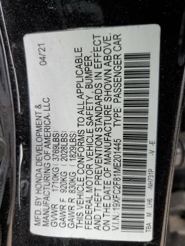 19XFC2F81ME201445 - 2021 HONDA CIVIC SPORT 黑色 照片 13