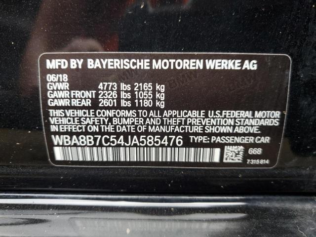 WBA8B7C54JA585476 - 2018 BMW 340 XI BLACK photo 12