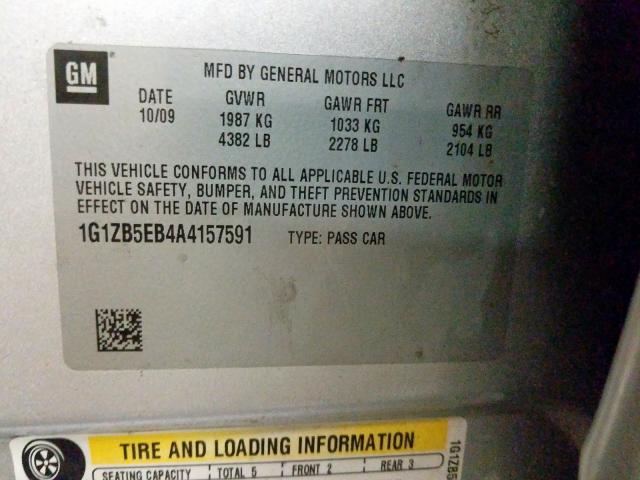 1G1ZB5EB4A4157591 - 2010 CHEVROLET MALIBU LS  photo 10