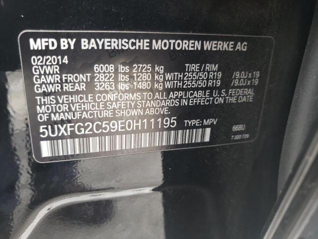 5UXFG2C59E0H11195 - 2014 BMW X6 XDRIVE35I BLACK photo 13