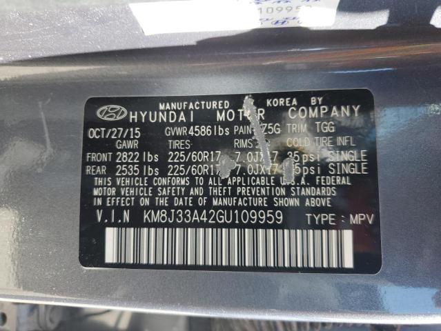 KM8J33A42GU109959 - 2016 HYUNDAI TUCSON LIMITED BLUE photo 13