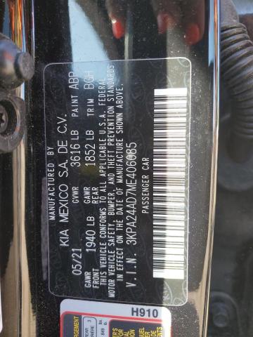 3KPA24AD7ME406085 - 2021 KIA RIO LX BLACK photo 13