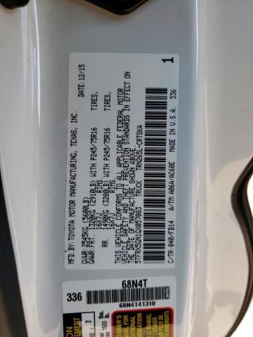 5TFRX5GN1GX057083 - 2016 TOYOTA TACOMA ACCESS CAB თეთრი ფოტო 12