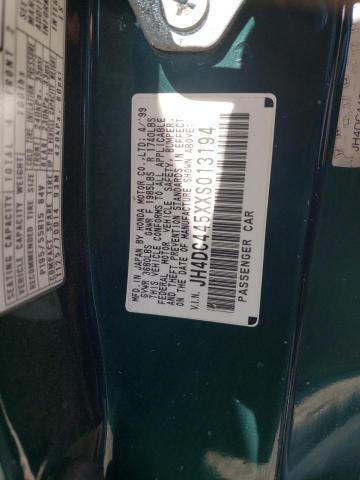 JH4DC445XXS013194 - 1999 ACURA INTEGRA LS GREEN photo 12