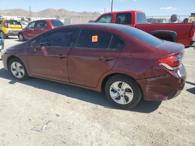 2HGFB2F50DH594305 - 2013 HONDA CIVIC LX RED photo 2