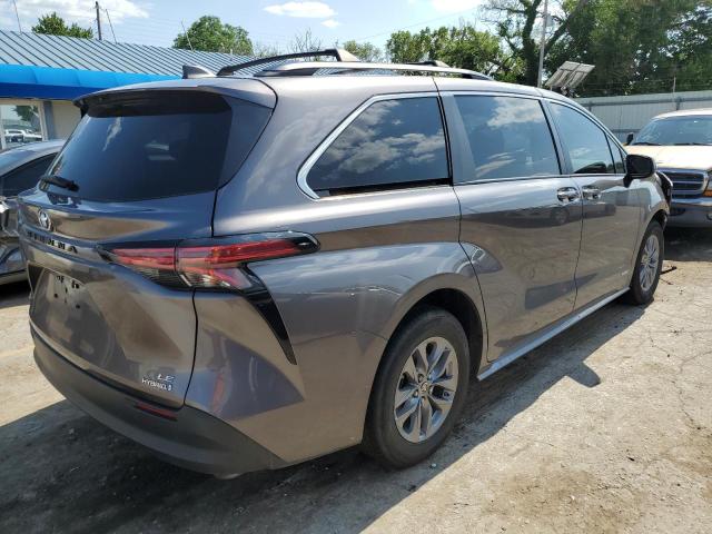 5TDKRKEC7MS049129 - 2021 TOYOTA SIENNA LE CHARCOAL photo 3