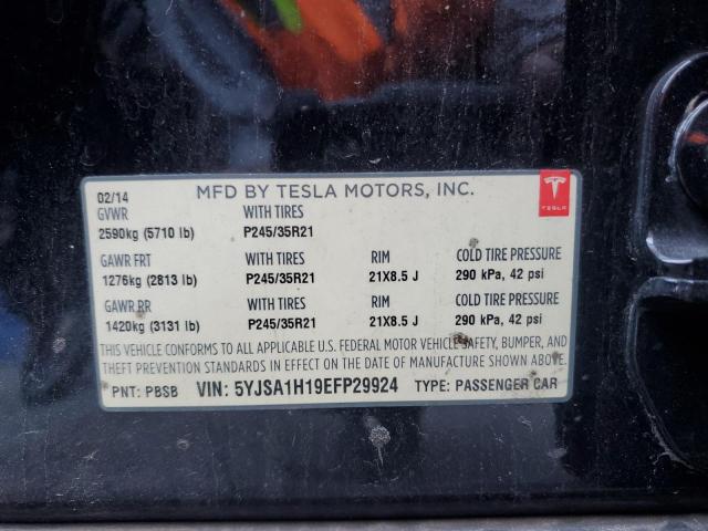 5YJSA1H19EFP29924 - 2014 TESLA MODEL S 黑色 照片 12