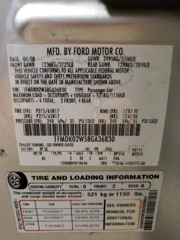 1FMDK02W58GA36830 - 2008 FORD TAURUS X SEL SILVER photo 14