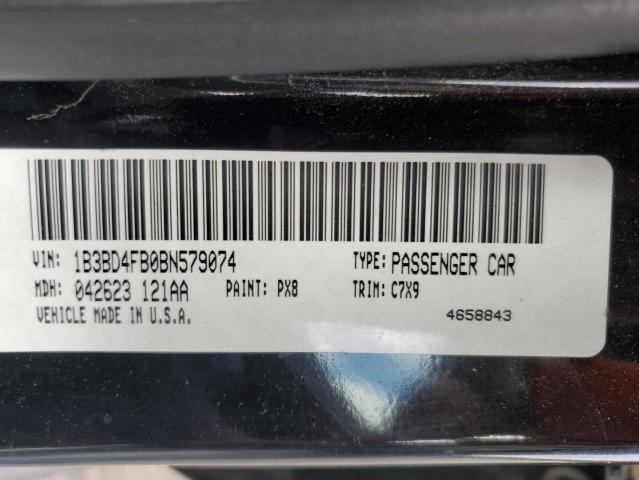 1B3BD4FB0BN579074 - 2011 DODGE AVENGER EXPRESS BLACK photo 12