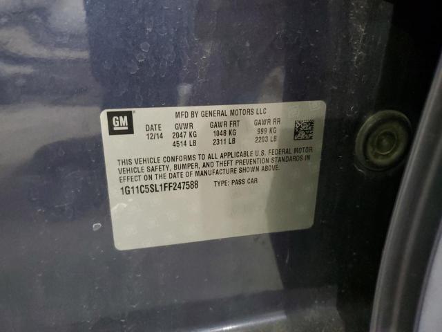 1G11C5SL1FF247588 - 2015 CHEVROLET MALIBU 1LT BLUE photo 12