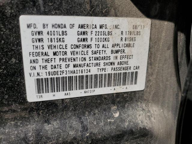 19UDE2F31HA016134 - 2017 ACURA ILX BASE WATCH PLUS BLACK photo 12