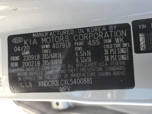 KNDCB3LCXL5400881 - 2020 KIA NIRO LX SILVER photo 13