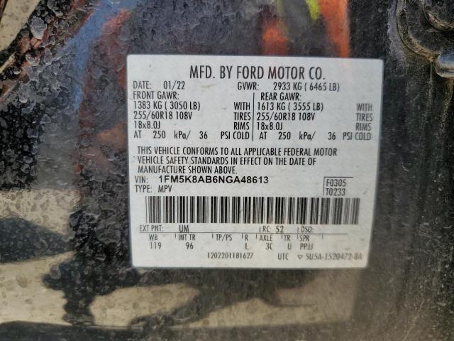 1FM5K8AB6NGA48613 - 2022 FORD EXPLORER POLICE INTERCEPTOR TWO TONE photo 13