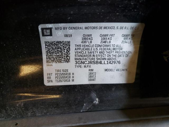 3GNCJRSB4LL142976 - 2020 CHEVROLET TRAX PREMIER BLACK photo 13