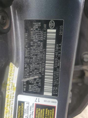 4T1BK1EB1EU095375 - 2014 TOYOTA AVALON BASE GRAY photo 12