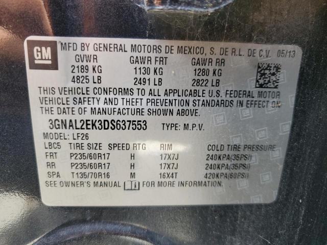 3GNAL2EK3DS637553 - 2013 CHEVROLET CAPTIVA LS 黑色 照片 12