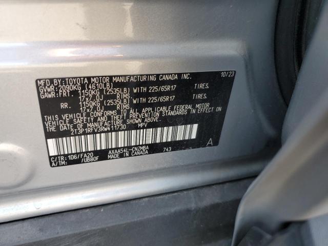 2T3P1RFV3RW411730 - 2024 TOYOTA RAV4 XLE SILVER photo 13