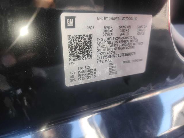 1GYS4HKJ1JR369975 - 2018 CADILLAC ESCALADE ESV LUXURY BLACK photo 10