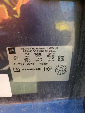1G11C5SLXEF237365 - 2014 CHEVROLET MALIBU 1LT BLUE photo 13