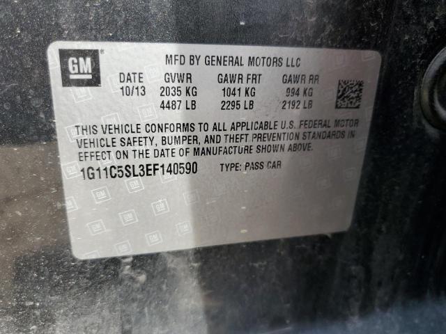 1G11C5SL3EF140590 - 2014 CHEVROLET MALIBU 1LT 黑色 照片 12