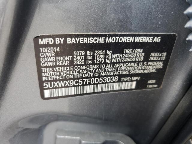 5UXWX9C57F0D53038 - 2015 BMW X3 XDRIVE28I GRAY photo 12