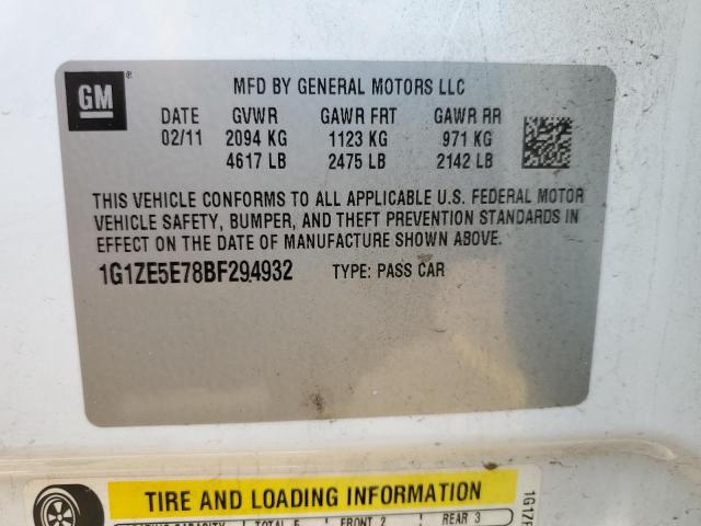 1G1ZE5E78BF294932 - 2011 CHEVROLET MALIBU LTZ Ağ foto 12