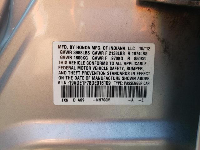 19VDE1F78DE016109 - 2013 ACURA ILX 20 TECH GRAY photo 12