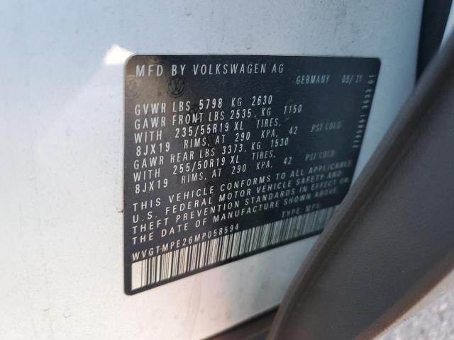 WVGTMPE26MP058594 - 2021 VOLKSWAGEN ID.4 PRO S 白色 照片 13