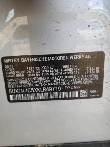 5UXTR7C5XKLR49719 - 2019 BMW X3 SDRIVE30I SILVER photo 13