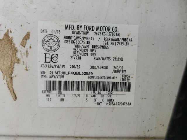 2LMTJ8LP4GBL52959 - 2016 LINCOLN MKX RESERVE Ağ foto 13