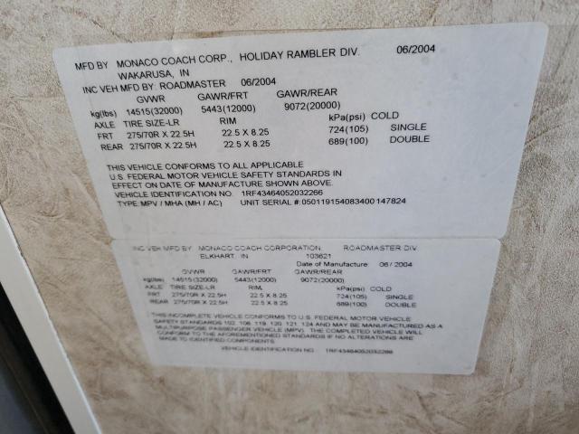 1RF43464052032266 - 2005 ROADMASTER RAIL MTRHM 棕色 照片 10