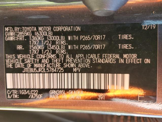 JTEBU5JR2L5784725 - 2020 TOYOTA 4RUNNER SR5/SR5 PREMIUM 灰色 照片 13