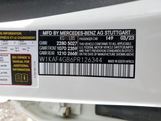 W1KAF4GB6PR126344 - 2023 MERCEDES-BENZ C 300 WHITE photo 13