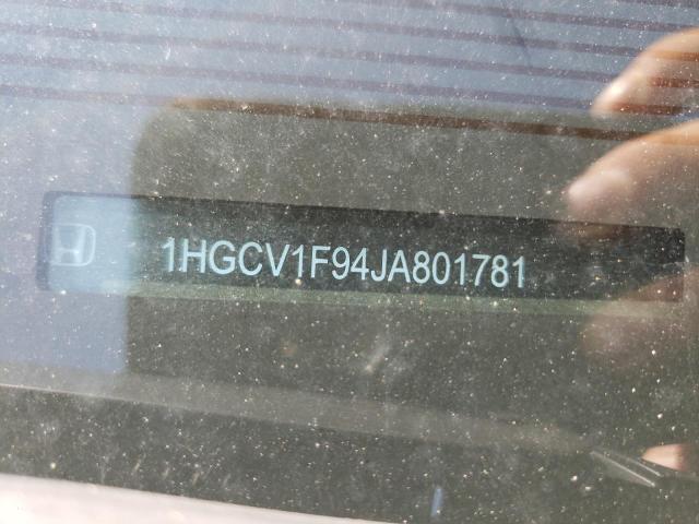 1HGCV1F94JA801781 - 2018 HONDA ACCORD TOURING BLACK photo 12