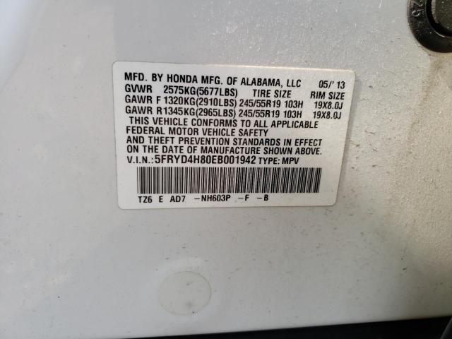 5FRYD4H80EB001942 - 2014 ACURA MDX ADVANCE WHITE photo 13