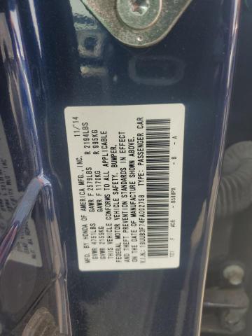 19UUB3F74FA002758 - 2015 ACURA TLX ADVANCE BLUE photo 12